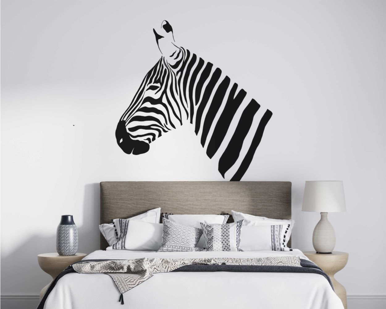 Safari Animal Zebra Face Wall Decals