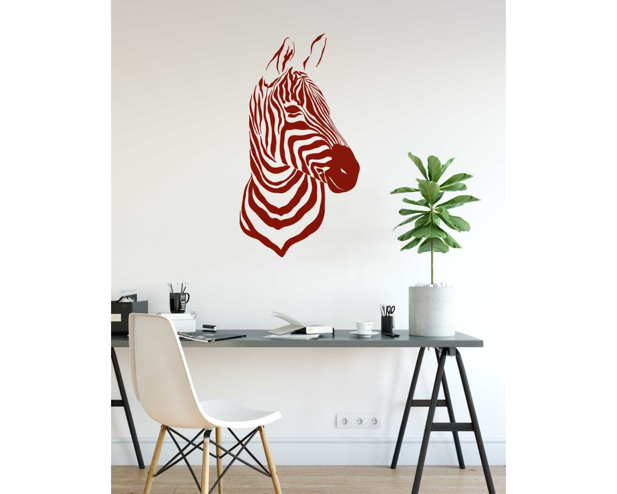 Zebra Head Wall Stickers