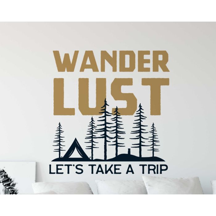 Wanderlust Lets Take A Trip Motivational Quotes Wall Decals For Traveller Room Decoration