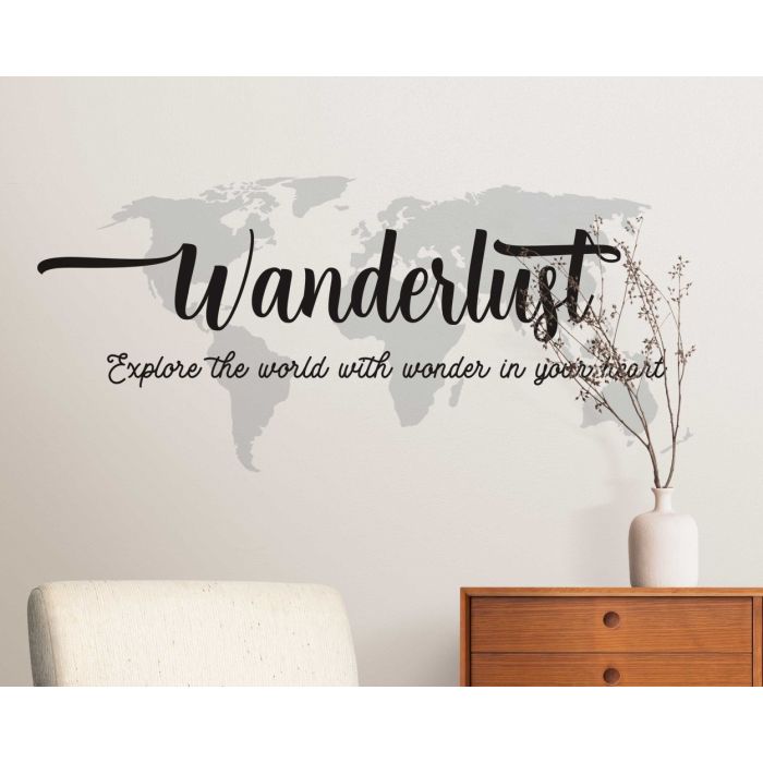 Explore The World With Wander In Your Heart Motivational Quote Wall Decals