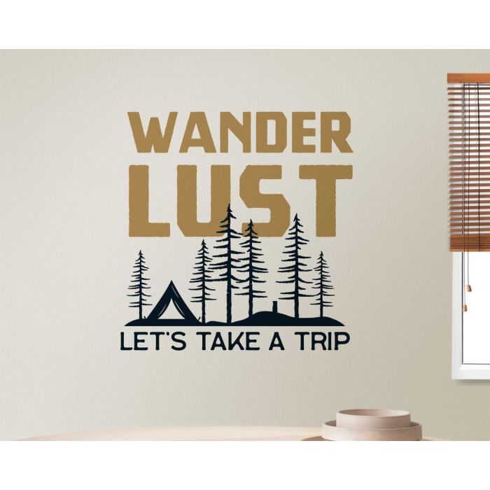 Wanderlust Lets Take A Trip Motivational Quotes Wall Decals For Traveller Room Decoration