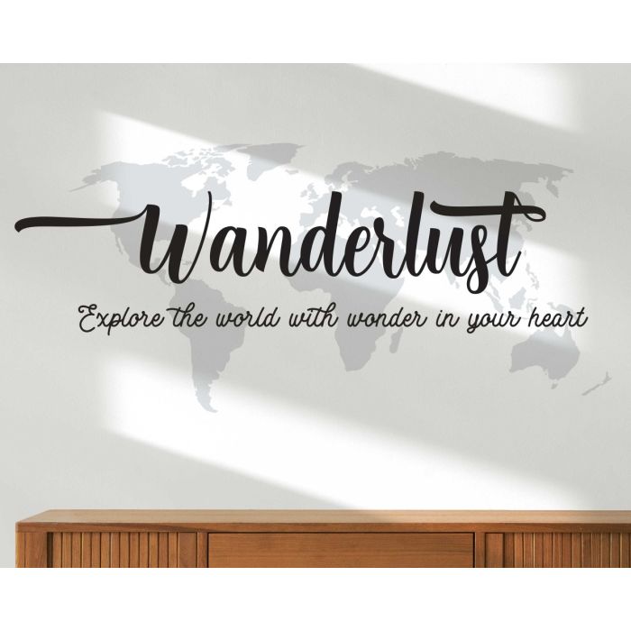 Explore The World With Wander In Your Heart Motivational Quote Wall Decals