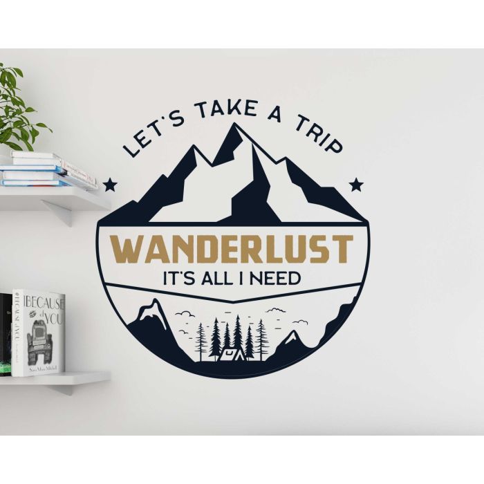Wanderlust Motivational Quotes Stickers For Traveller Room Decoration