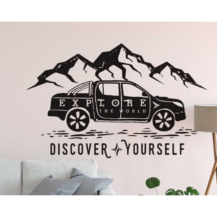 Explore The World Motivational Quote Wall Decals For Traveller Room Wall Decoration