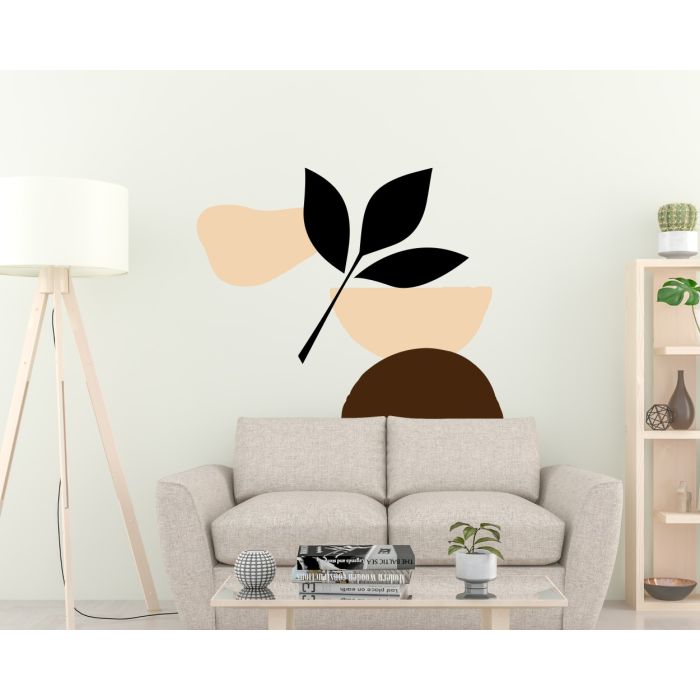 Abstract Shapes Wall Decals Boho Leaves Wall Stickers