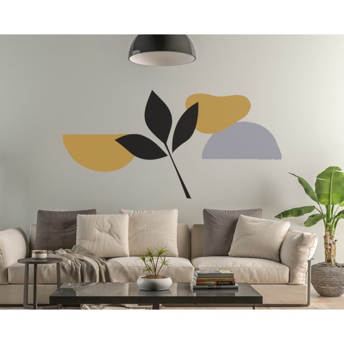 Abstract Shapes Wall Decals Boho Leaves Wall Stickers