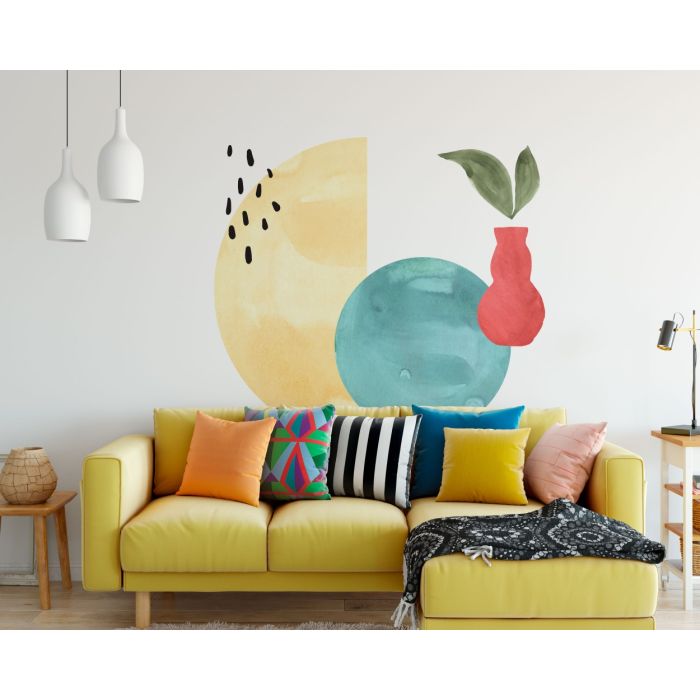 Boho Watercolor Half Circle & Full Circle Decal, Wall Sticker, Abstract Decal, Boho Wall Decal, Home Decor Boho, Home Decor Boho, Wall Decor