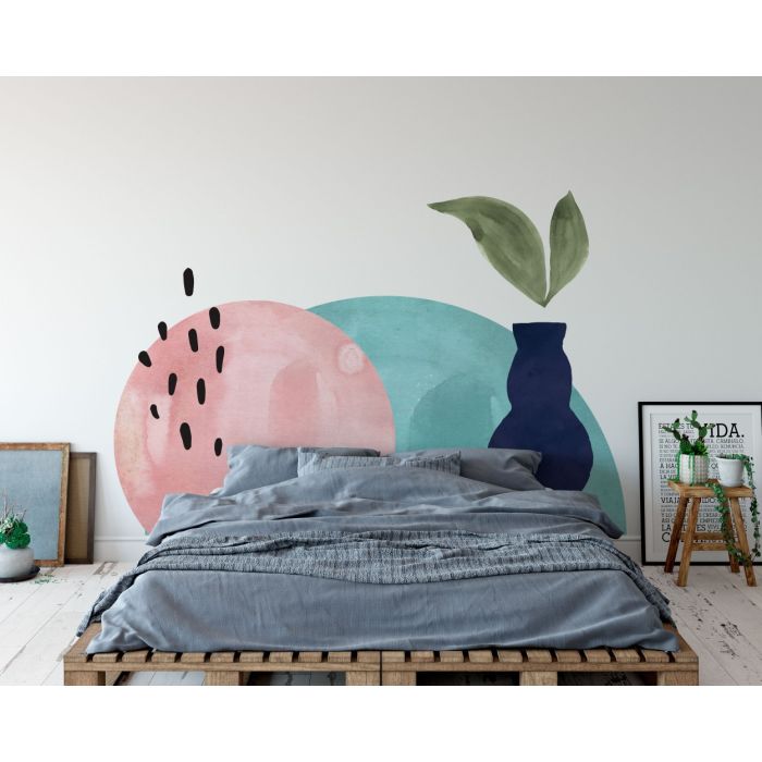 Boho Watercolor Half Circle & Full Circle Decal, Wall Sticker, Abstract Decal, Boho Wall Decal, Home Decor Boho, Home Decor Boho, Wall Decor