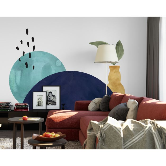 Boho Watercolor Half Circle & Full Circle Decal, Wall Sticker, Abstract Decal, Boho Wall Decal, Home Decor Boho, Home Decor Boho, Wall Decor