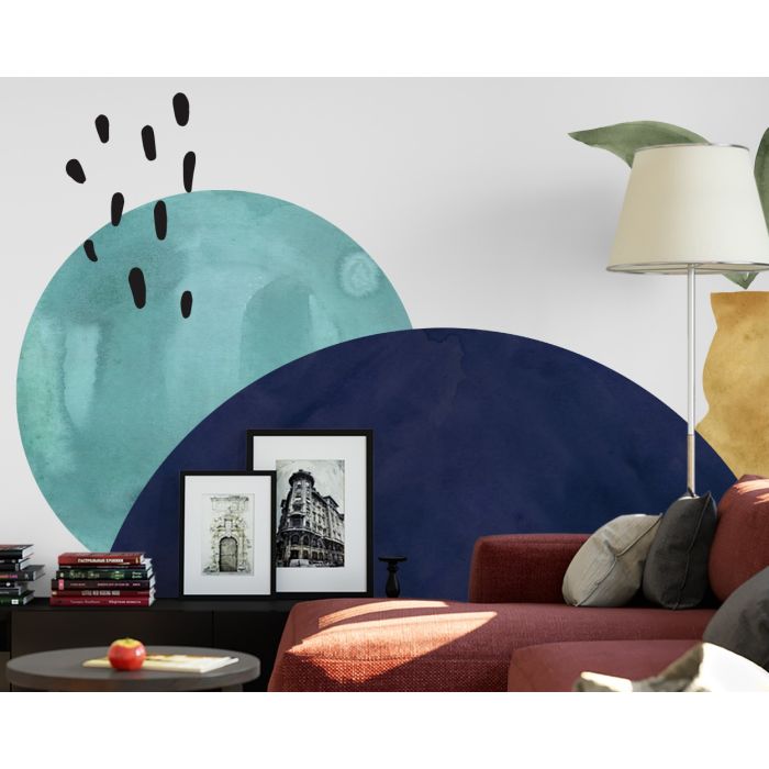 Boho Watercolor Half Circle & Full Circle Decal, Wall Sticker, Abstract Decal, Boho Wall Decal, Home Decor Boho, Home Decor Boho, Wall Decor