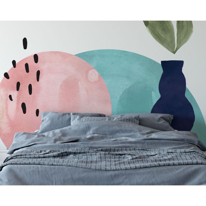 Boho Watercolor Half Circle & Full Circle Decal, Wall Sticker, Abstract Decal, Boho Wall Decal, Home Decor Boho, Home Decor Boho, Wall Decor