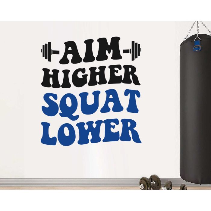 Gym Fitness Quotes Aim Higher Squat Lower
