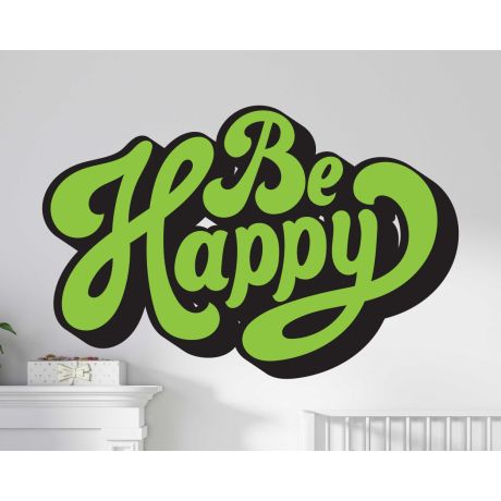 Be Happy Motivational Quote Vinyl Wall Stickers For Nursery Room Decoration