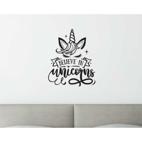 Believe In Unicorns Quotes Wall Decals For Kids Room Decoration