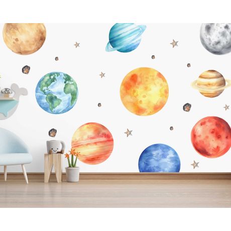 Best Beautiful Outer Space Solar System Planets Stickers for Nursery Decor