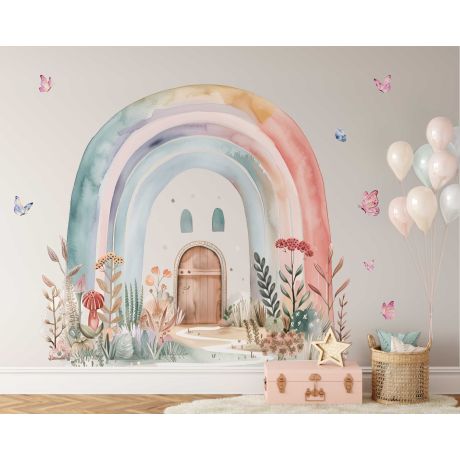 Best Beautiful Rainbow Watercolor Vinyl Wall Stickers For Nursery Decor
