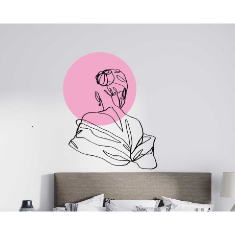 Best Beautiful Woman Back Body Single Line Art Wall Decals For Girl Room Decor