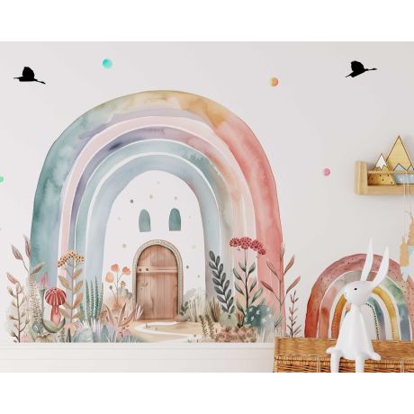 Best Beautiful Rainbow Watercolor Vinyl Wall Stickers For Kids Room Decor