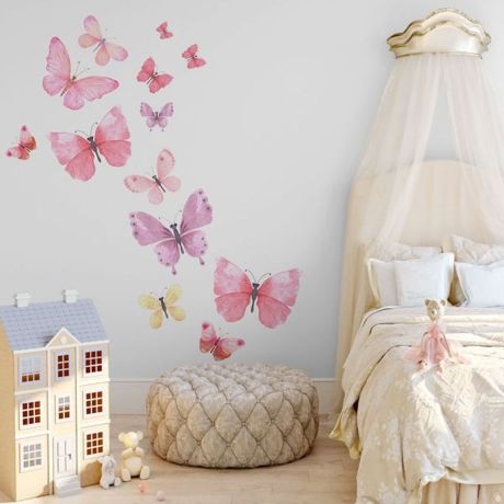 Kids Room Decoration, Butterfly Wall Stickers for Nursery, Cute Sticker Pack, Vinyl Nature Butterfly Art Waterproof Sticker