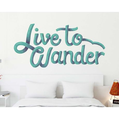 Live In Wander Beautiful Motivational Quote Wall Decals For Bedroom Decoration