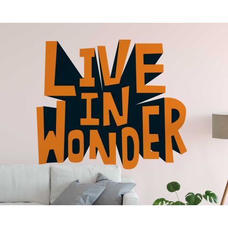 Live In Wonder Best Motivational Quote Vinyl Wall Decal For Bedroom Decoration