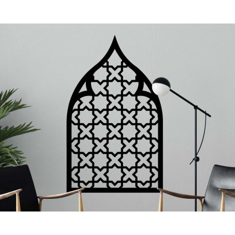 Window Frame Arabic Icon Design Pattern Arch Wall Decals
