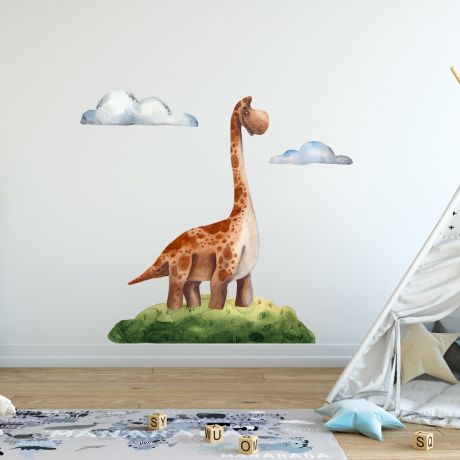 Brontosaurus Dinosaur Wall Decal for Kids Room Jurassic Park- Dino peel&stick wall sticker , Dinosaurs Jurassic Park