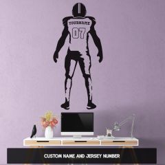 American Football Personalised Name & Jersey Number Wall Decal Stickers Decals Gaming Wall Stickers Kids Room Home Decor