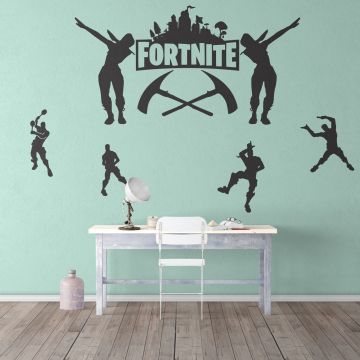 Best Fortnite Logo with Characters Vinyl Wall Stickers for room wall decor