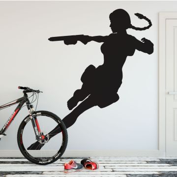 Tomb Raider Silhoutte Wall Decal for Gaming Room