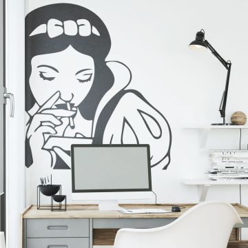Vintage Art Spoof Pin-up Snow White Wall Stickers. shop now