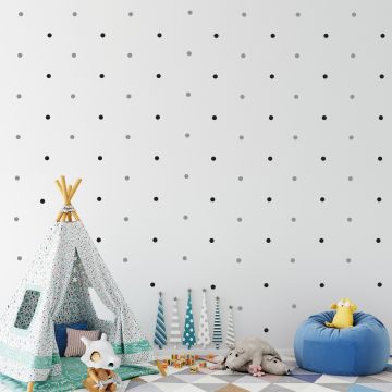 Mixed Colour Polka Dots Pattern Vinyl Boho Wall Decals for Bedroom Wall Decor