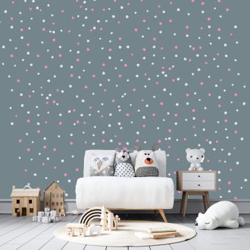 Best Beautiful Hand Drawn Mixed Colours Polka dots Pattern Vinyl Wall Decals for Kids Bedroom Wall Decor