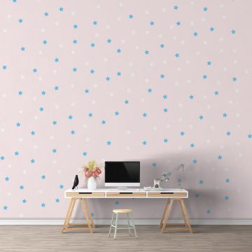 Beautiful Mixed Colours Stars Pattern Vinyl Wall Decals for Bedroom Wall Decor
