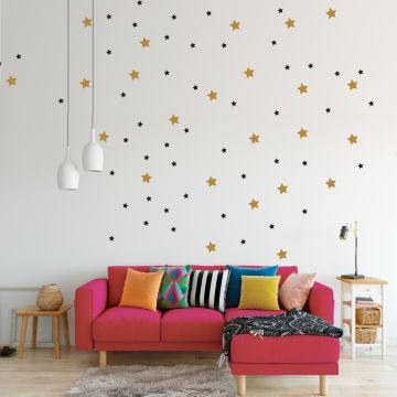 Beautiful Mixed Size Stars Pattern Vinyl Wall Stickers for Kids Bedroom Wall Decor