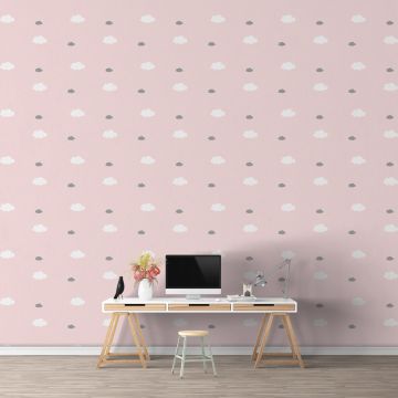 Mixed Size Beautiful Clouds Pattern Vinyl Wall Stickers for Bedroom Wall Decor