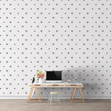 Beautiful Mixed Size Hearts Pattern Vinyl Wall Stickers for Kids Bedroom Wall Decor