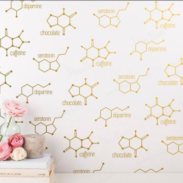 Chemical Structure Vinyl Wall Stickers for Wall Decors