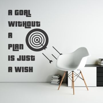 “A goal without a plan is just a wish!” Quotes Wall Decals