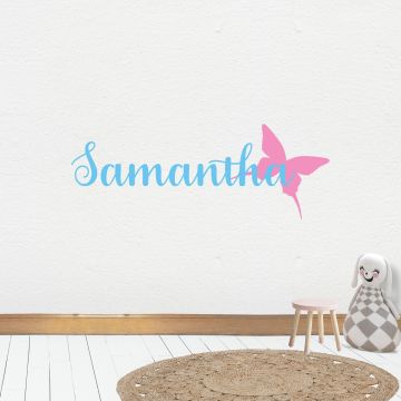  Custom Name With Butterfly Wall Decal | Customize Wall Decor