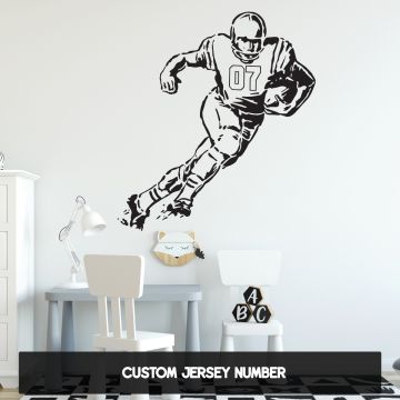 American Football Jersey Number Wall Stickers for kids room