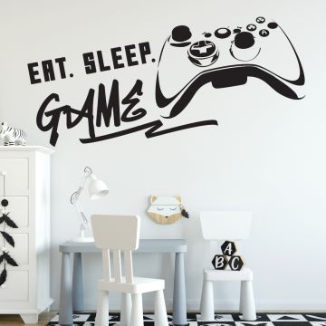 Eat Sleep Game Controller Video Gaming Zone Wall Stickers for gaming room wall decor