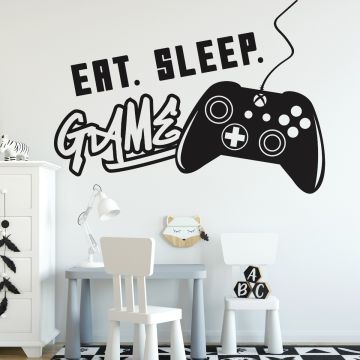 Eat Sleep Game Controller Video Gaming Zone Wall Stickers