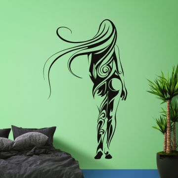 Attractive Women Walking Behind Wall Stickers
