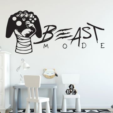 Beast Mode Gamer Wall Decals Gaming Zone Wall Stickers