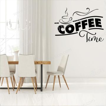 Coffee Time Quote Wall Stickers for Kitchen Wall Decors