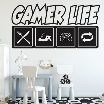 Eat Sleep Game Repeat Symbol Wall Decals For Gaming Room Decor