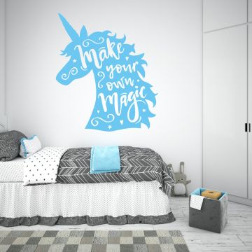 Best Make Your Own Magic Unicorn Quote Vinyl Wall Decals for Kids Bedroom Wall Decor
