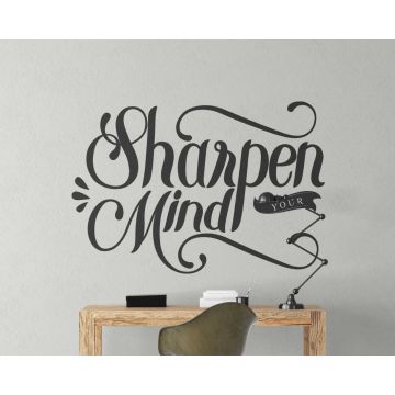 Sharpen Your Mind Motivational Quotes Vinyl Wall Stickers for Office Decoration
