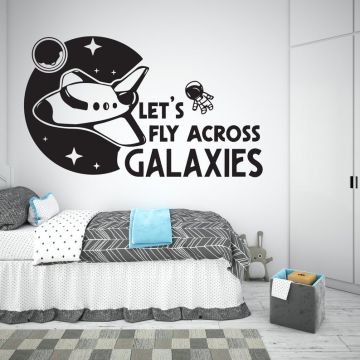 Lets fly across Galaxies Best Space Vinyl Wall Stickers for Kids Bedroom Wall Decor